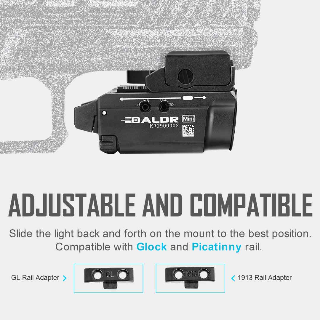 Latarka na broń z celownikiem laserowym Olight BALDR Mini - 600 lumenów, Green Laser