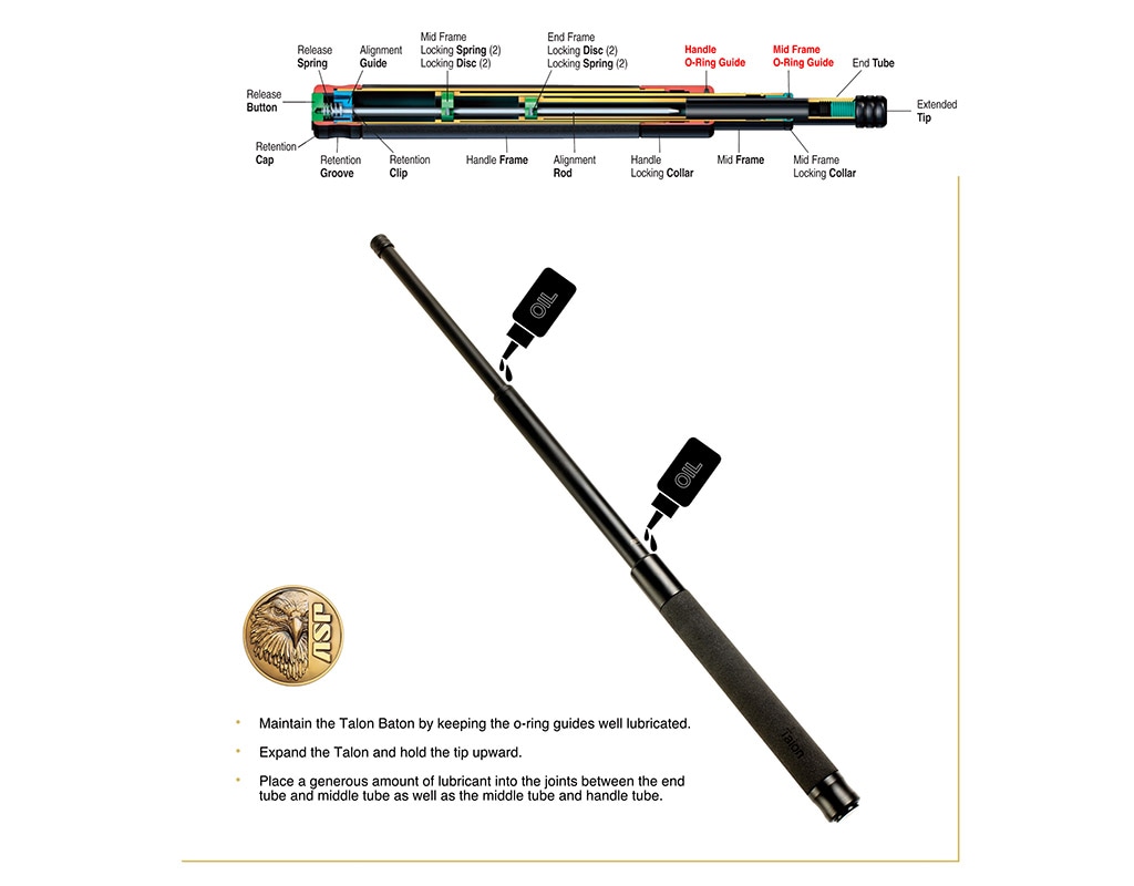 Pałka teleskopowa ASP Talon Disc Loc Foam Button 40cm