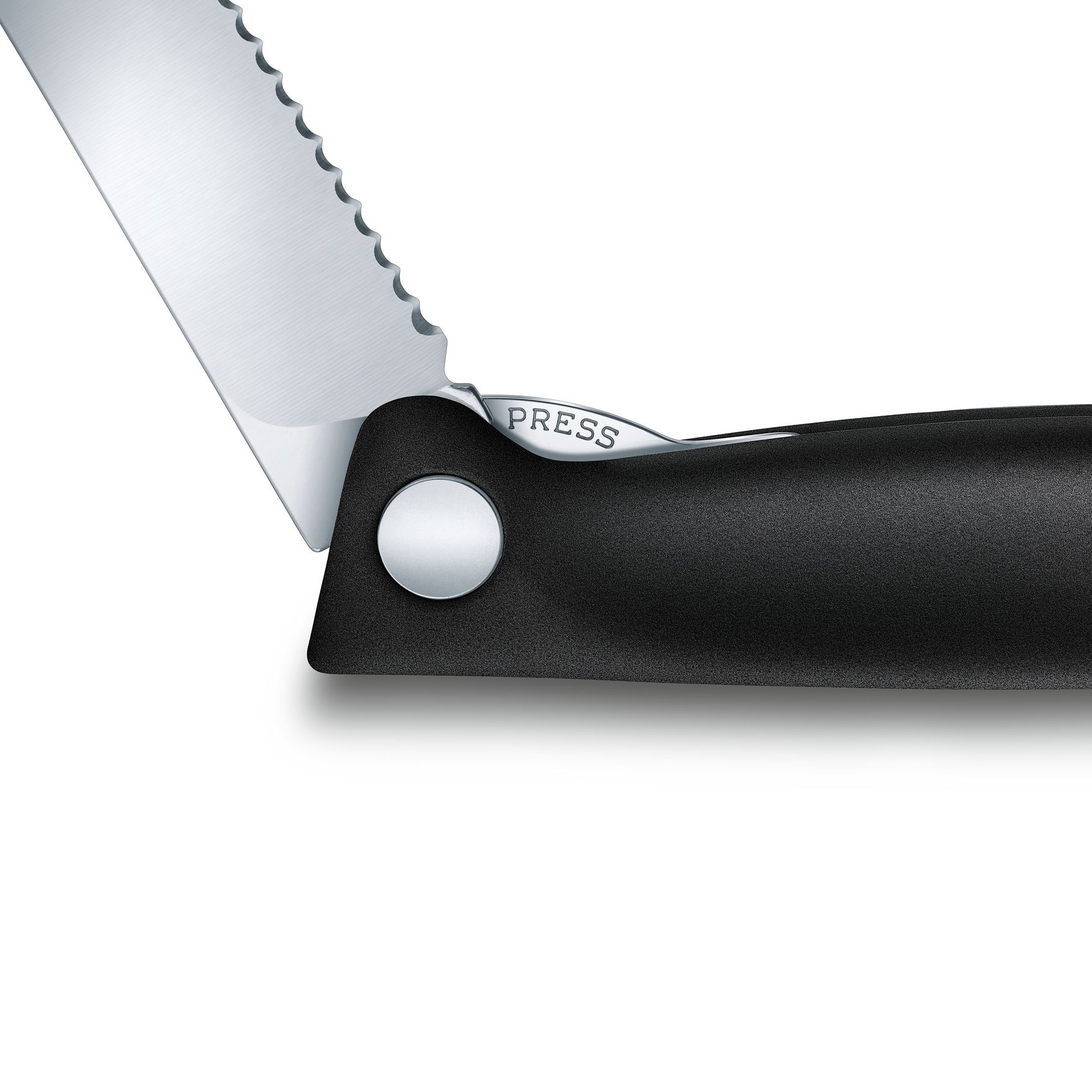 Nóż składany kuchenny Victorinox Black - ząbkowany z zaokrąglonym czubkiem