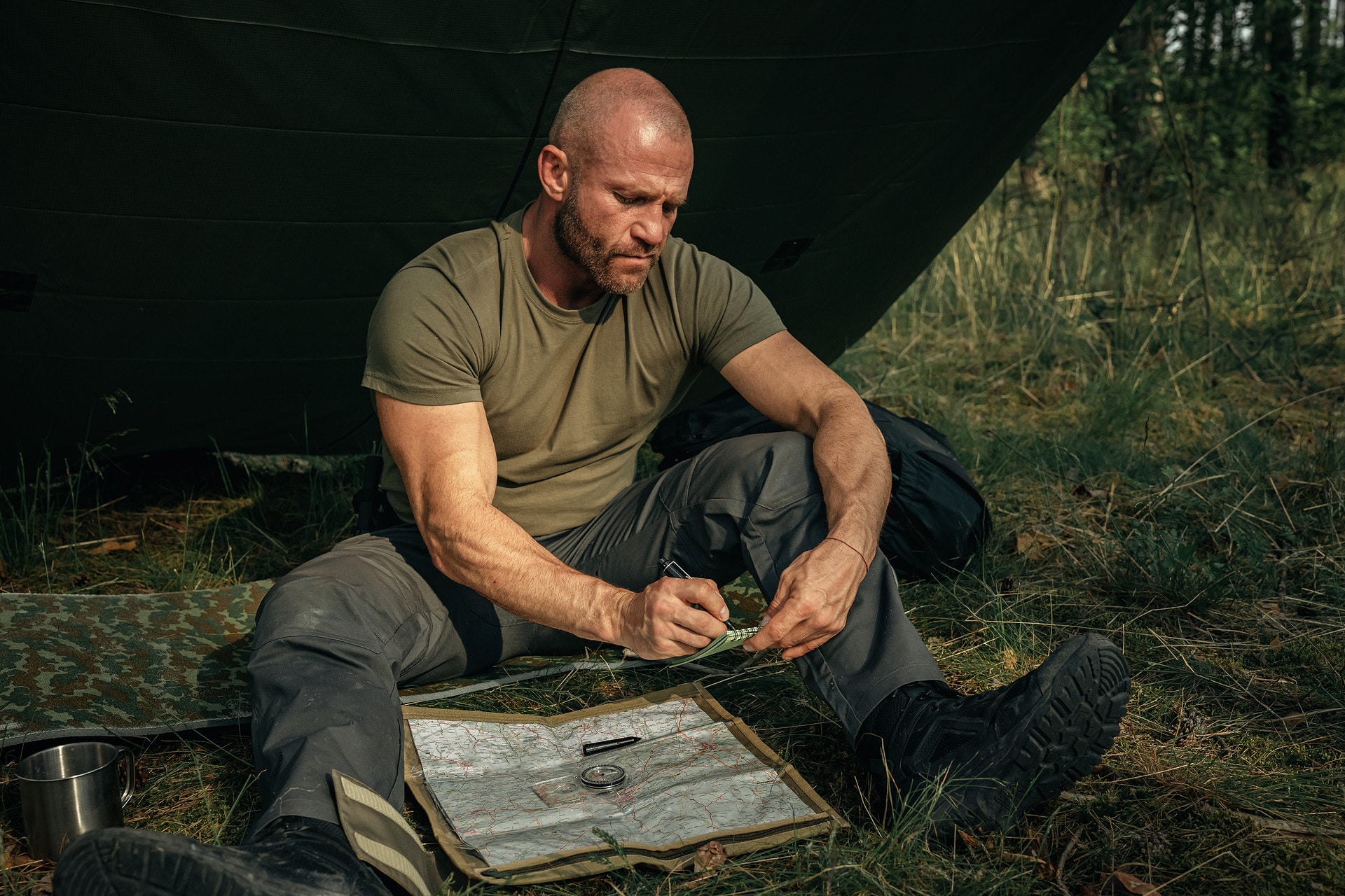 Płachta biwakowa Helikon-Tex Supertarp Small - Olive Green