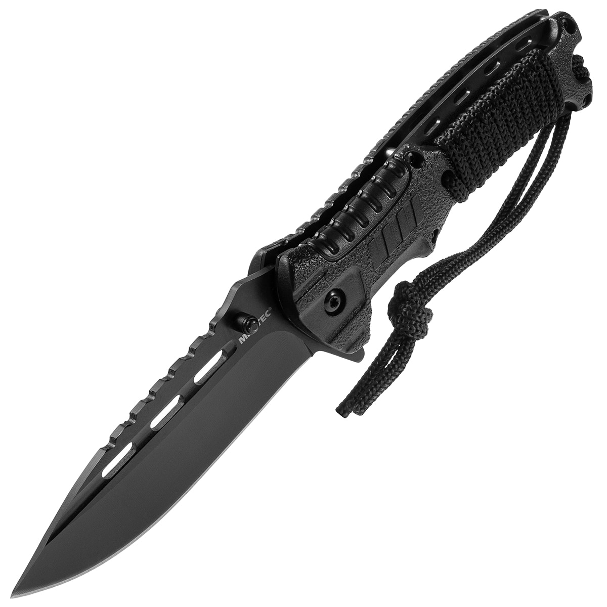 Nóż składany Mil-Tec Paracord z krzesiwem - Black
