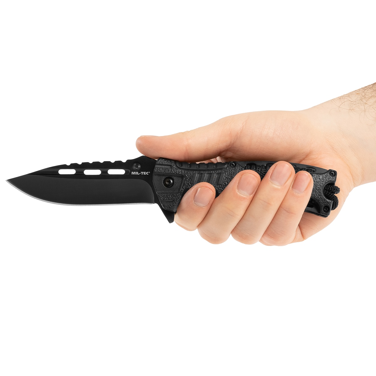 Nóż składany Mil-Tec Paracord z krzesiwem - Black