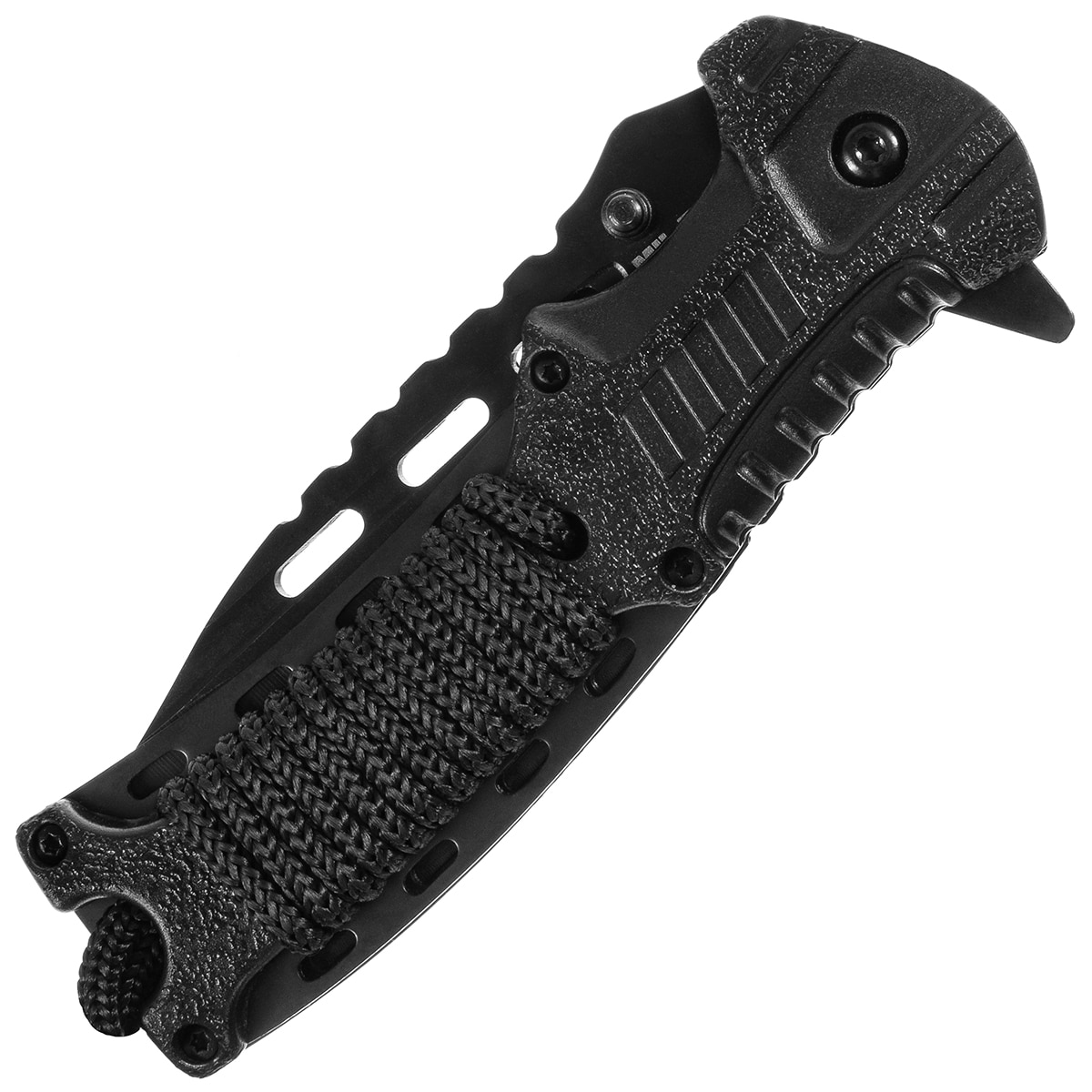 Nóż składany Mil-Tec Paracord z krzesiwem - Black