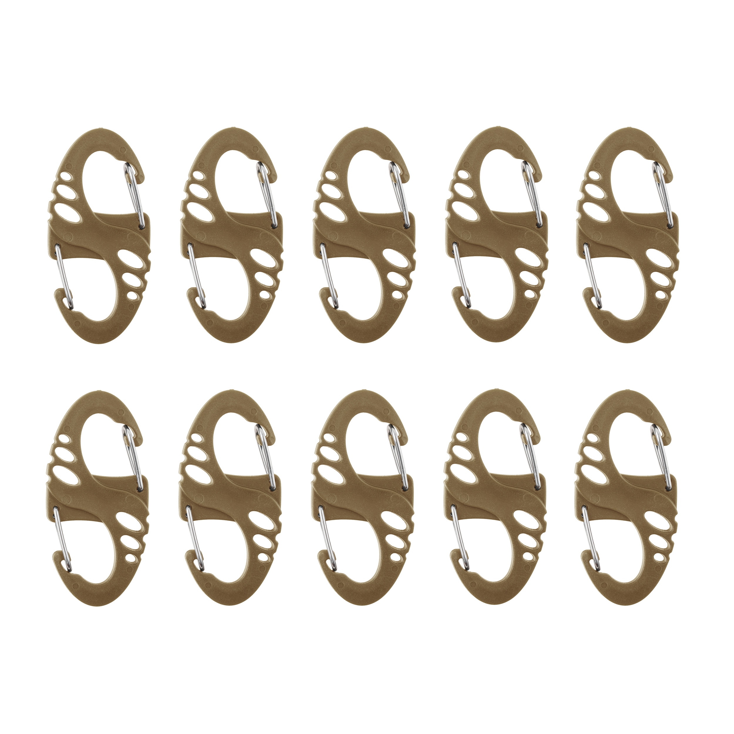 Zestaw karabińczyków Mil-Tec S-Hook Coyote - 10 szt.