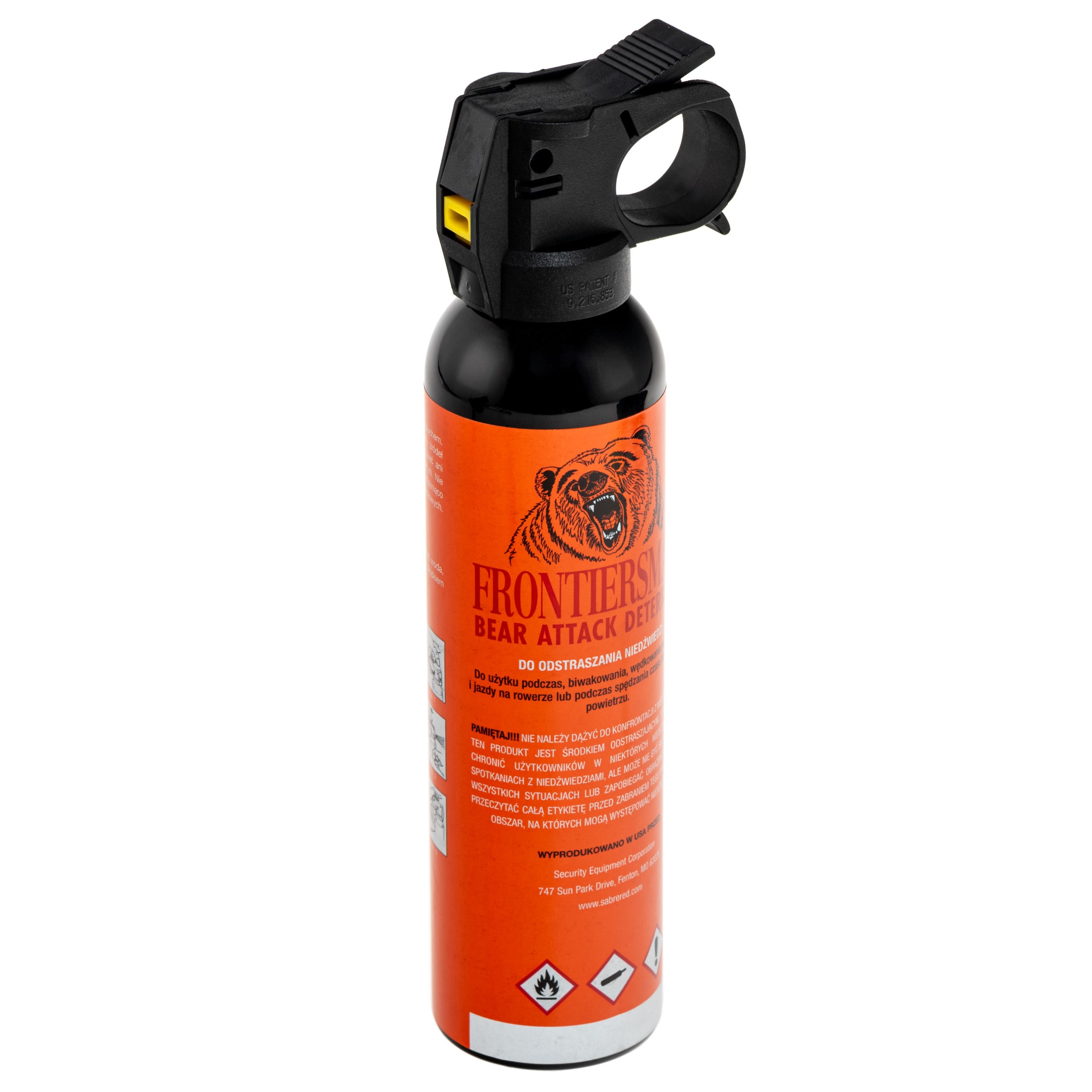 Gaz pieprzowy Sabre na niedźwiedzie, wilki i dziki Red Frontiersman Bear Spray 272 ml - stożek
