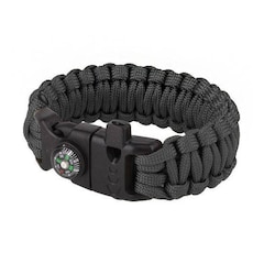 Bransoletka Paracord z kompasem 8'' - Black