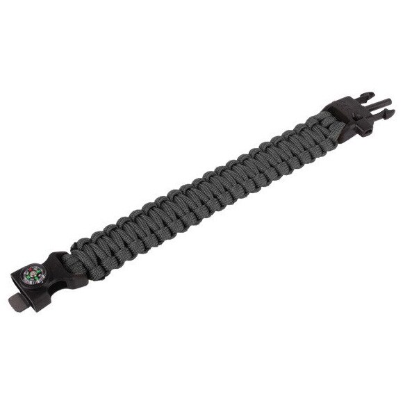 Bransoletka Paracord z kompasem 8'' - Black