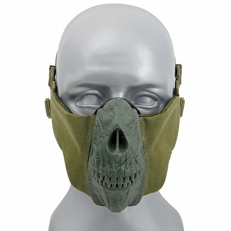 CS Skull Маска для обличчя - оливкова
