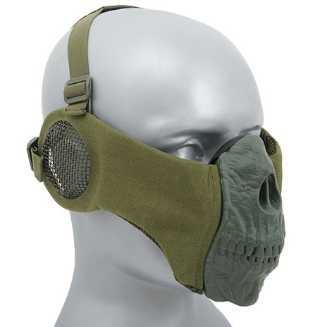 CS Skull Маска для обличчя з захисними вкладишами - оливкова