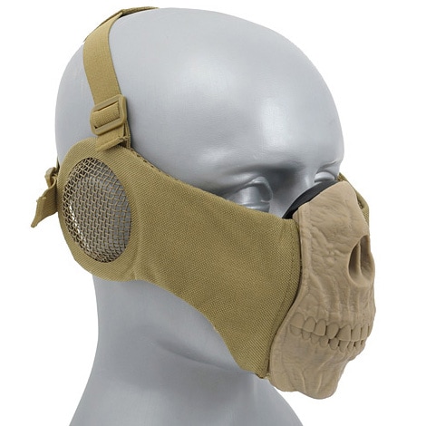 CS Skull Маска для обличчя з захисними навушниками - Coyote