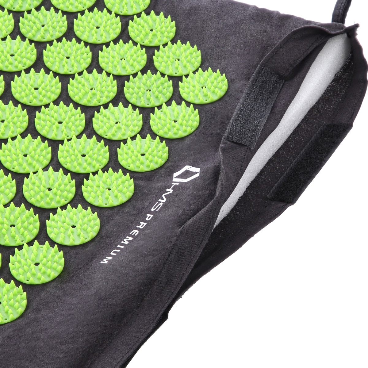 Mata z poduszką do akupresury HMS Premium AKM03 - black/green