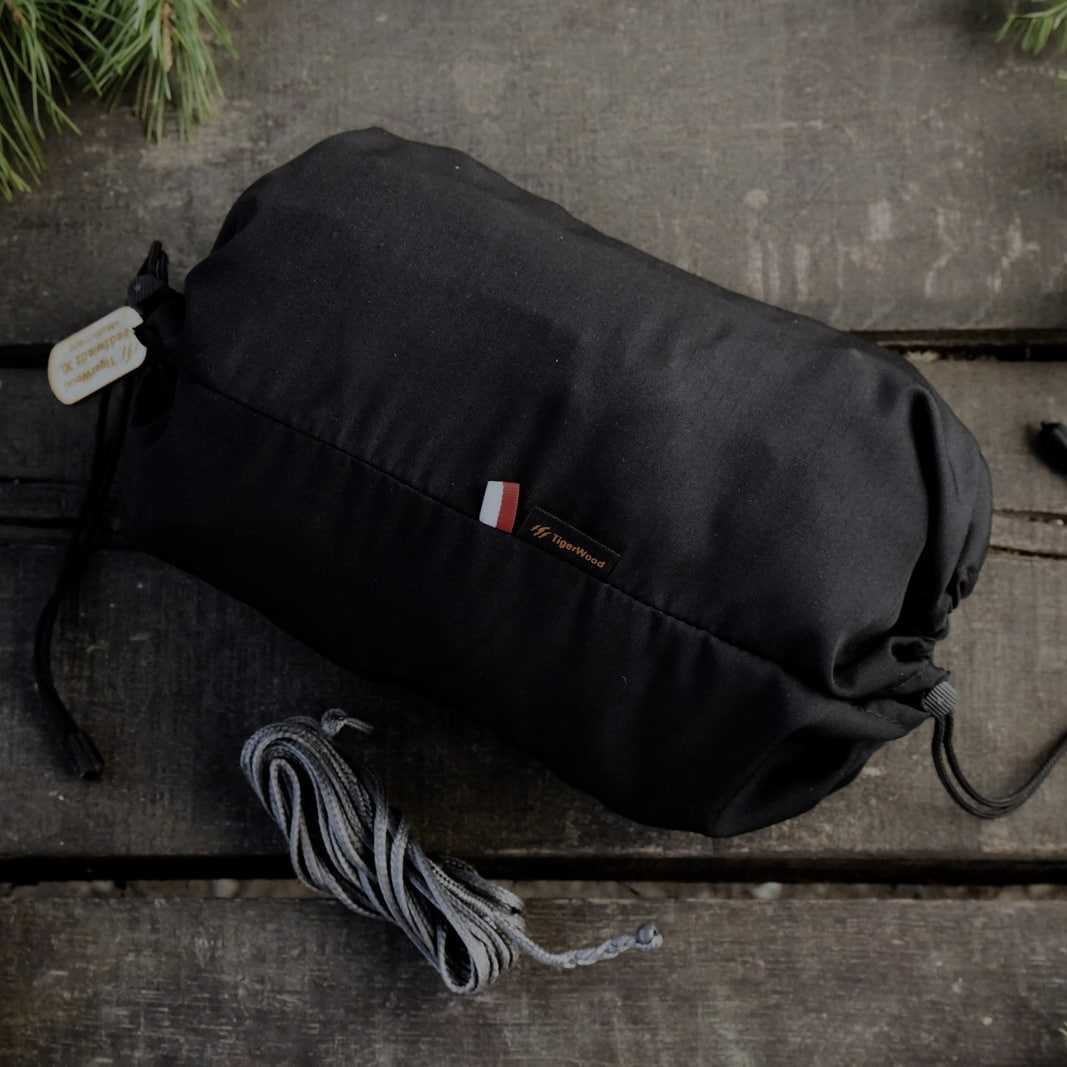 Hamak obozowy TigerWood Niedźwiedź XL Black - z moskitierą Single Zip