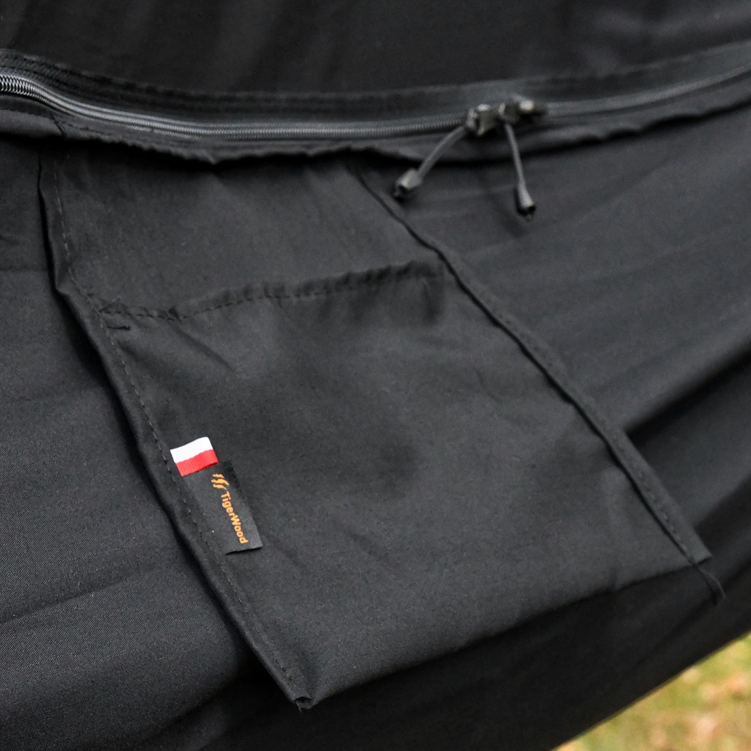 Hamak obozowy TigerWood Niedźwiedź XL Black - z moskitierą Single Zip