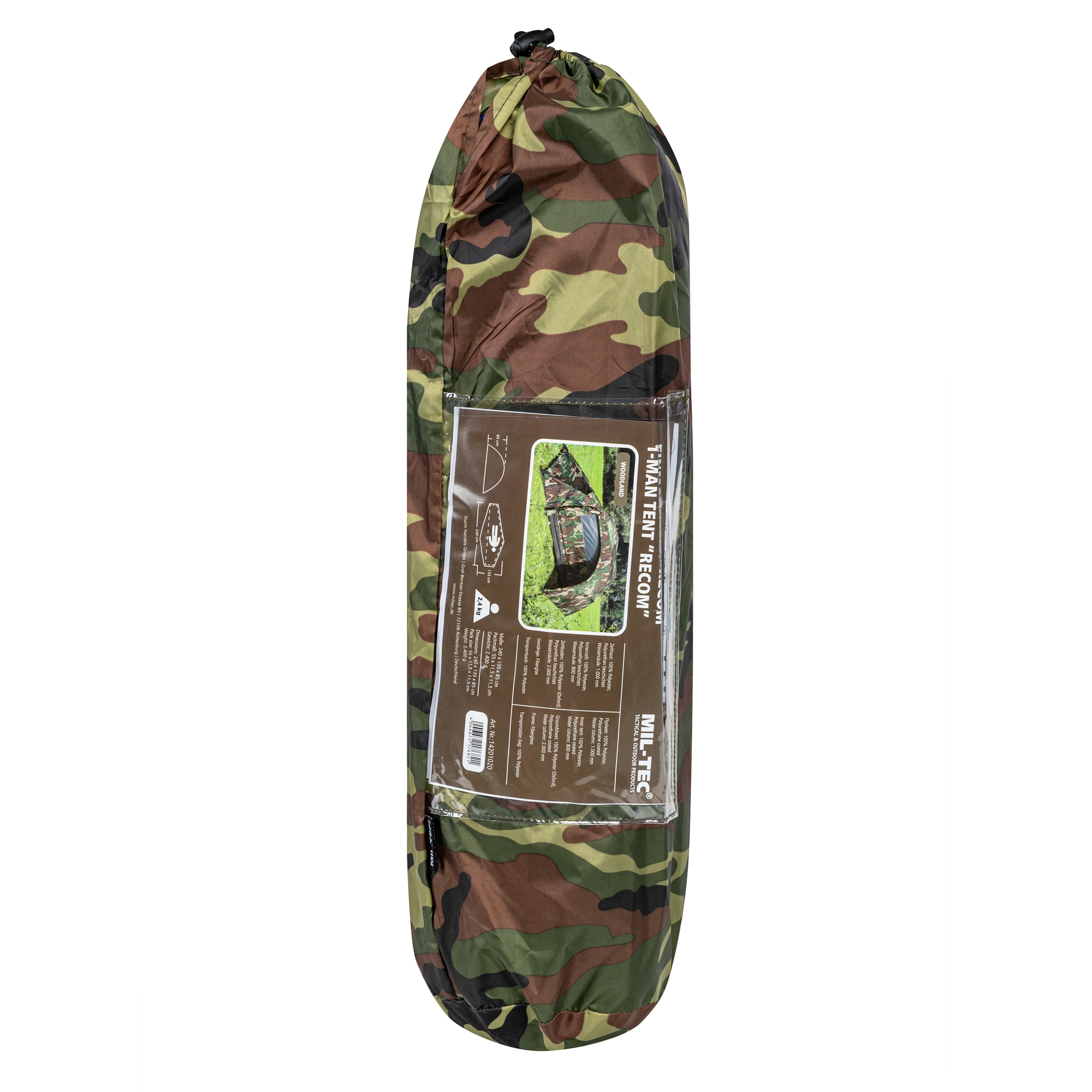 Namiot 1-osobowy norka Mil-Tec Recom - Woodland