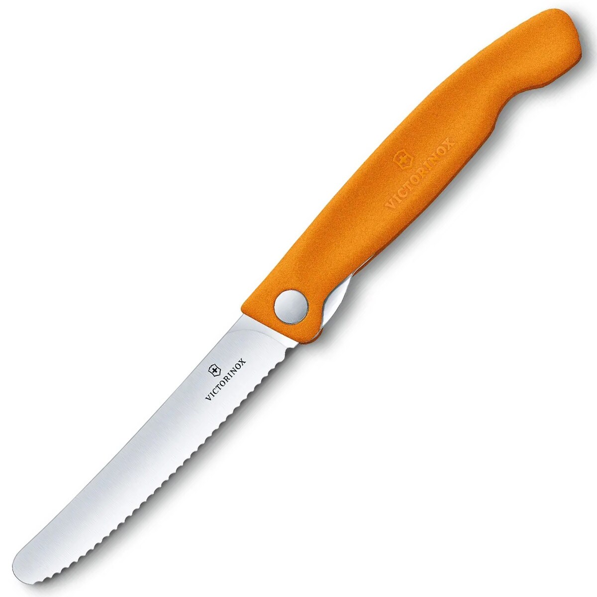 Nóż składany kuchenny Victorinox Orange - ząbkowany z zaokrąglonym czubkiem