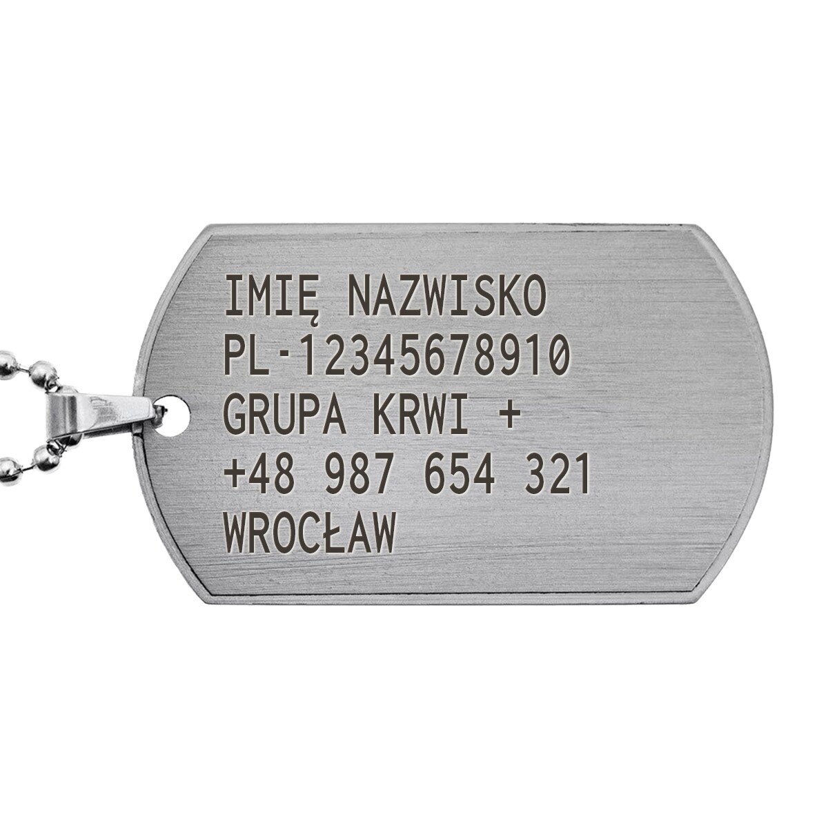Титановий жетон 30x50 мм з обідком - з можливістю гравіювання