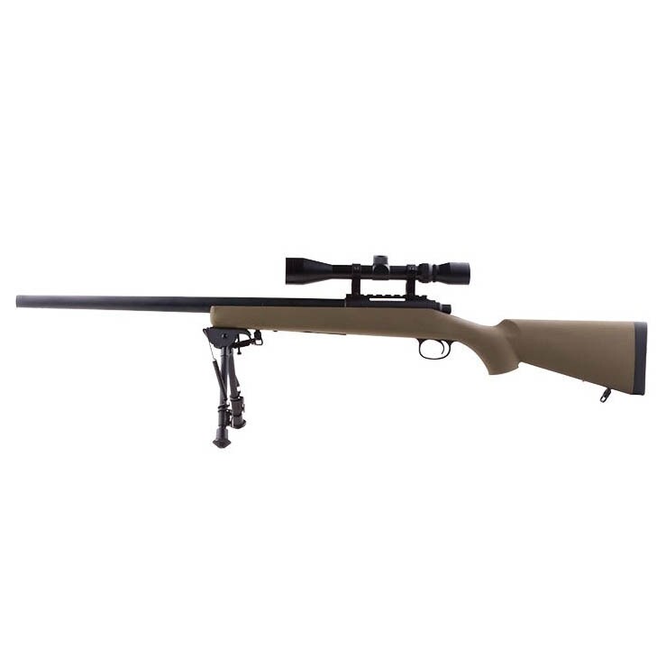 Karabin snajperski ASG Snow Wolf SW-10 Upgraded z lunetą i dwójnogiem - tan