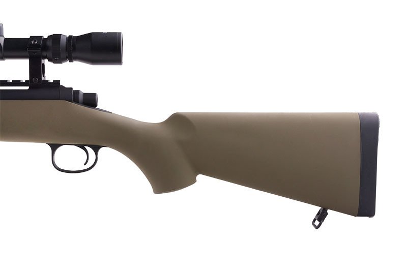 Karabin snajperski ASG Snow Wolf SW-10 Upgraded z lunetą i dwójnogiem - tan