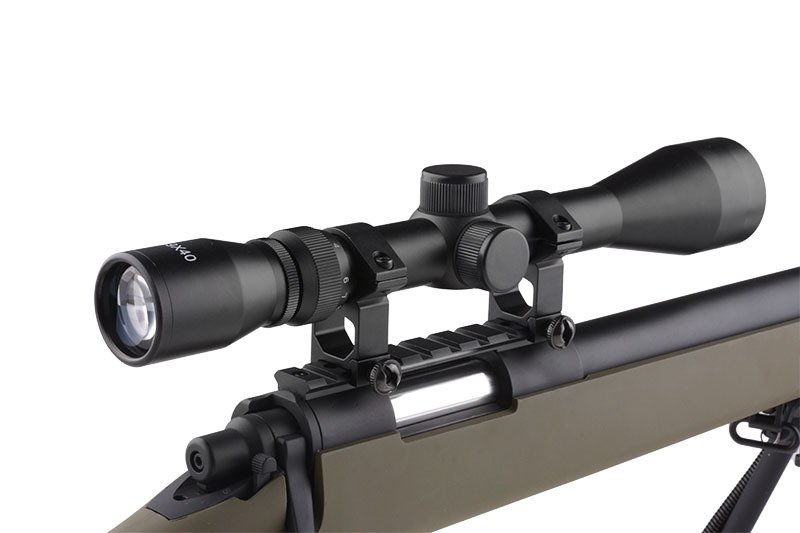 Karabin snajperski ASG Snow Wolf SW-10 Upgraded z lunetą i dwójnogiem - tan