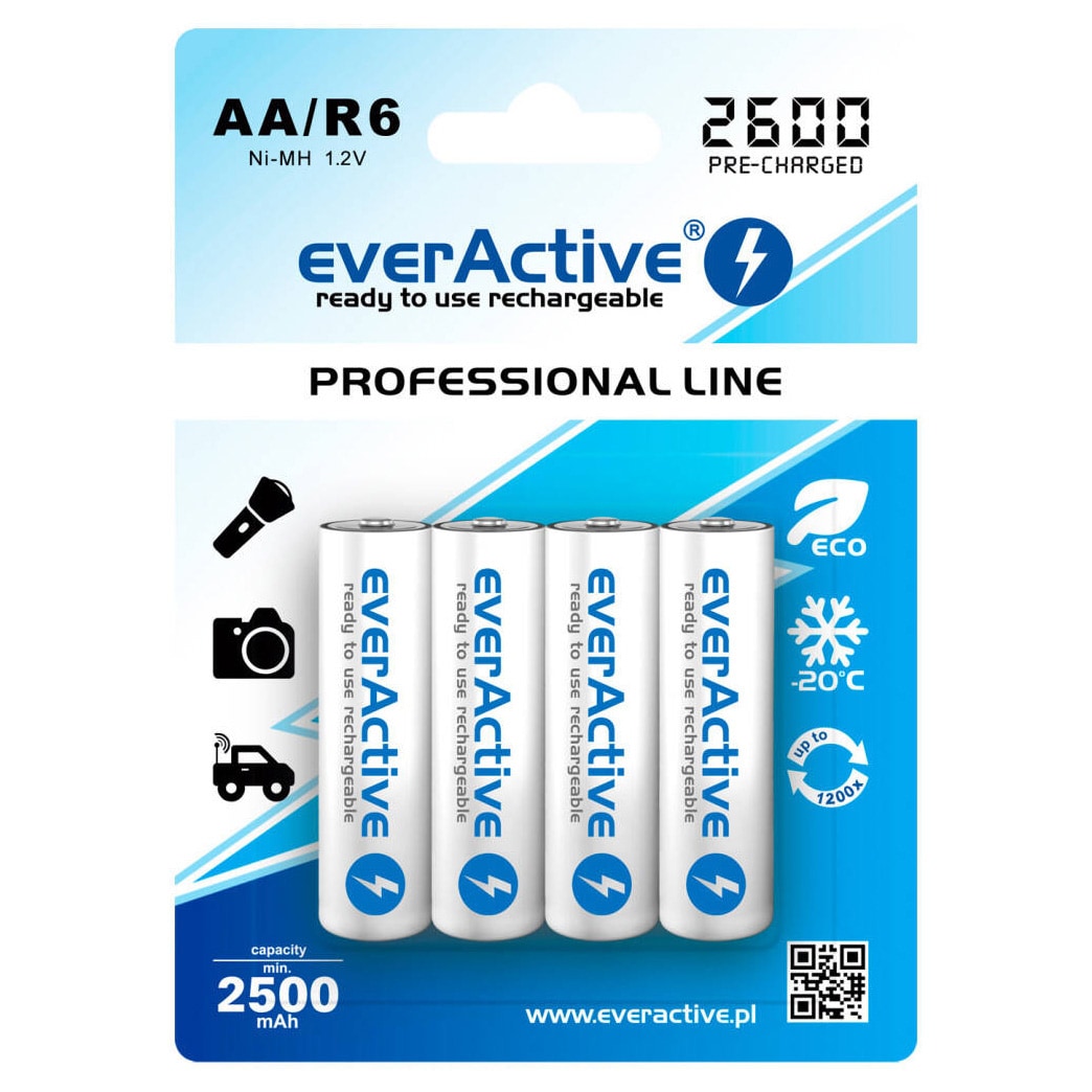 Акумулятори EverActive R6/AA 2500 mAh 4 шт.