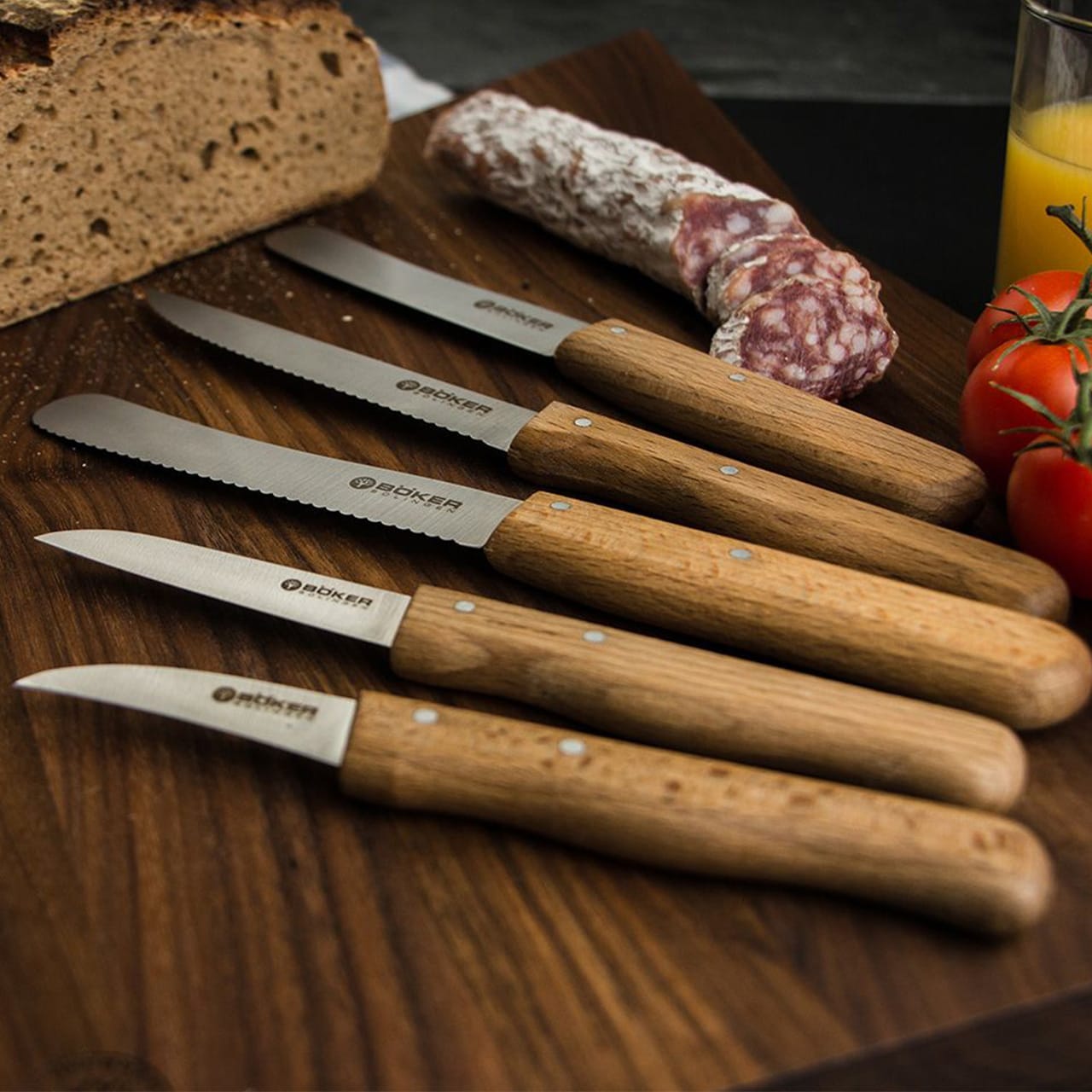 Nóż kuchenny Boker Solingen Classic Peeling - Olive