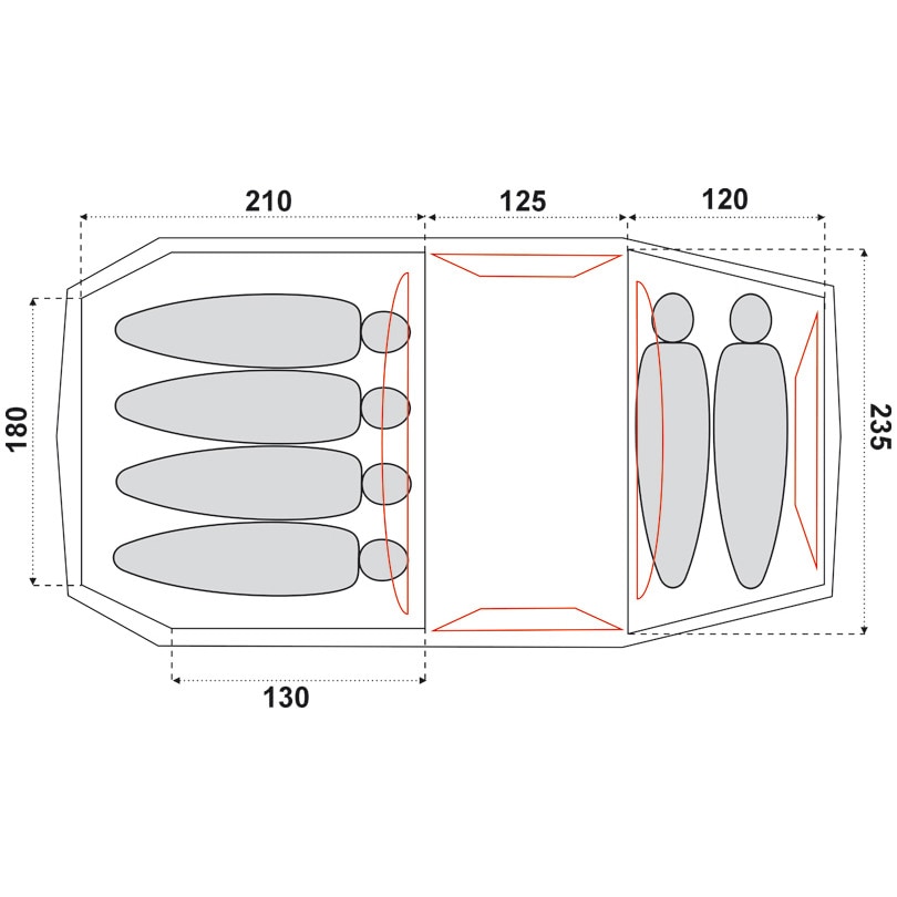 Namiot 6-osobowy Fjord Nansen Split VI z przedsionkiem