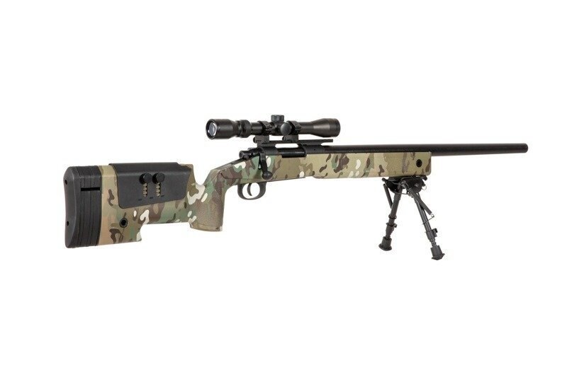 Karabin snajperski ASG Specna Arms SA-S02 Core High Velocity z lunetą i dwójnogiem - MultiCam