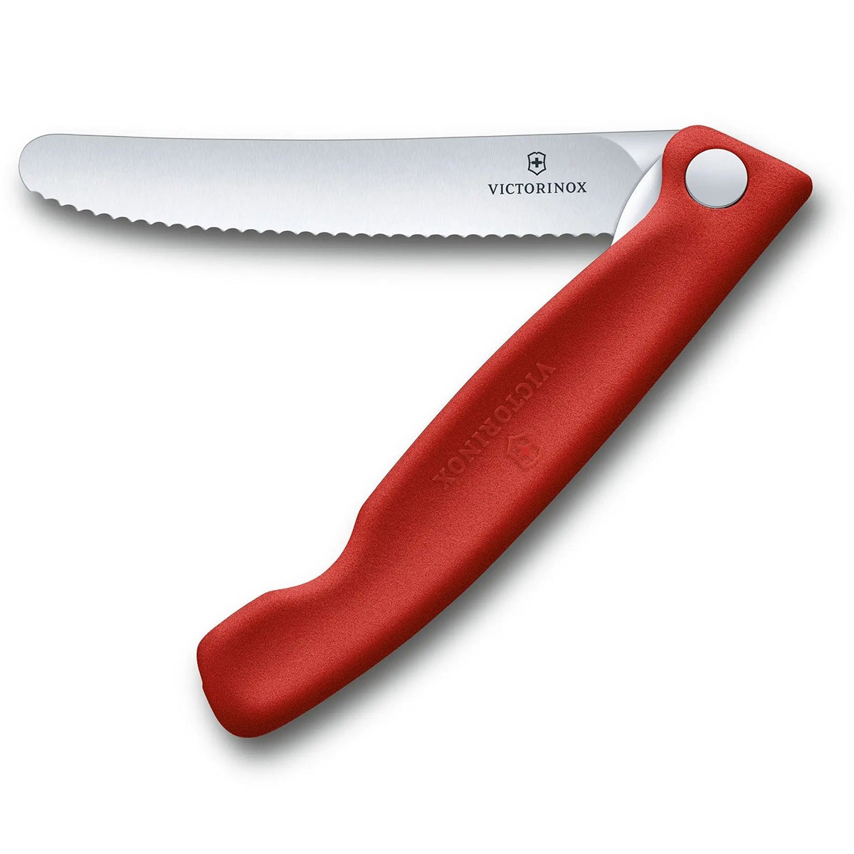 Nóż składany kuchenny Victorinox Red - ząbkowane ostrze z zaokrąglonym czubkiem 