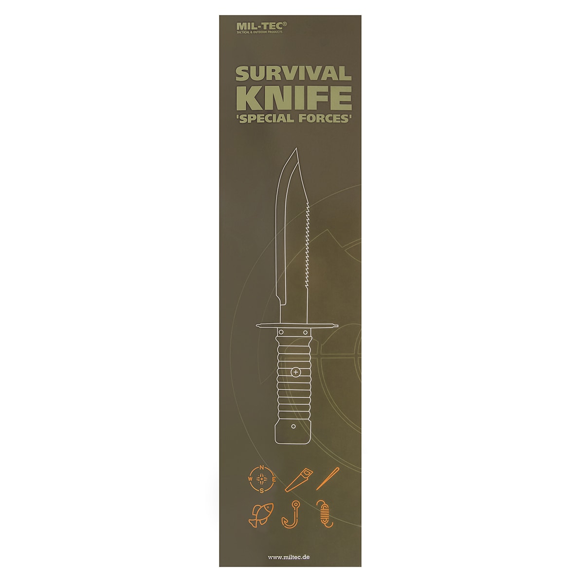 Nóż Mil-Tec Special Forces Survival Knife + zestaw surviwalowy 