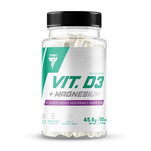 Вітамін D3 з магнієм Trec 60 капсул - дієтична добавка