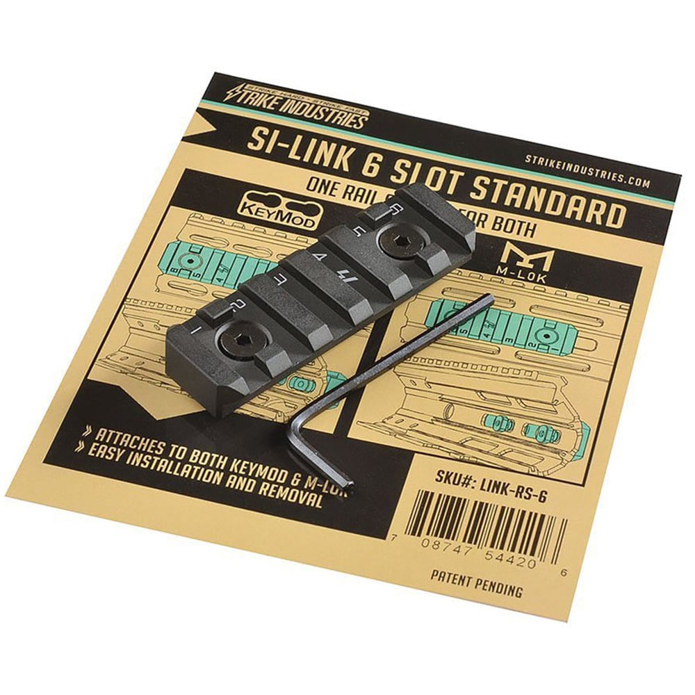 Монтажна рейка Strike Industries LINK KeyMod/M-Lok Rail 6 Slots - Black