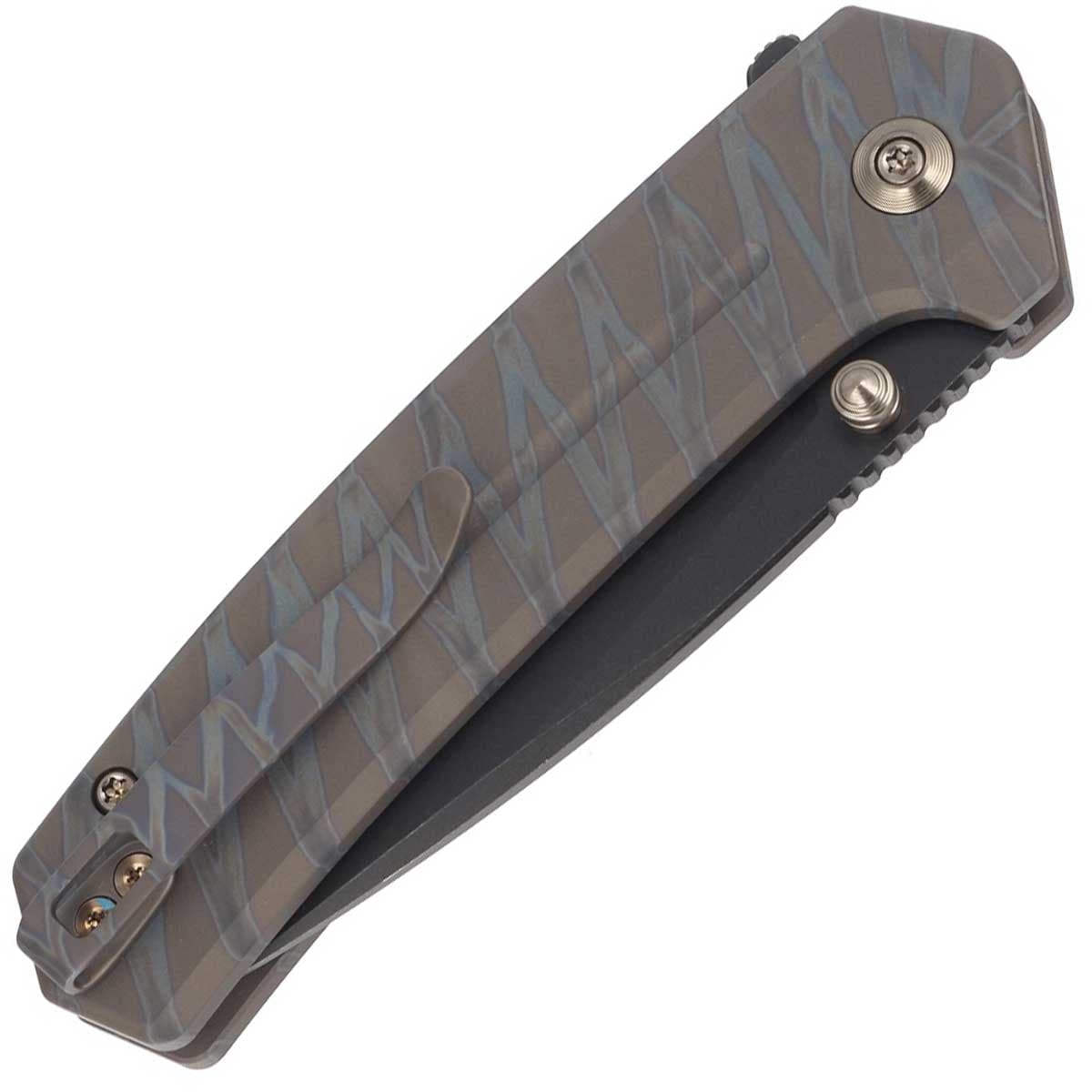 Nóż składany WE Knife Culex - Tiger Stripe Pattern Flamed Titanium Handle