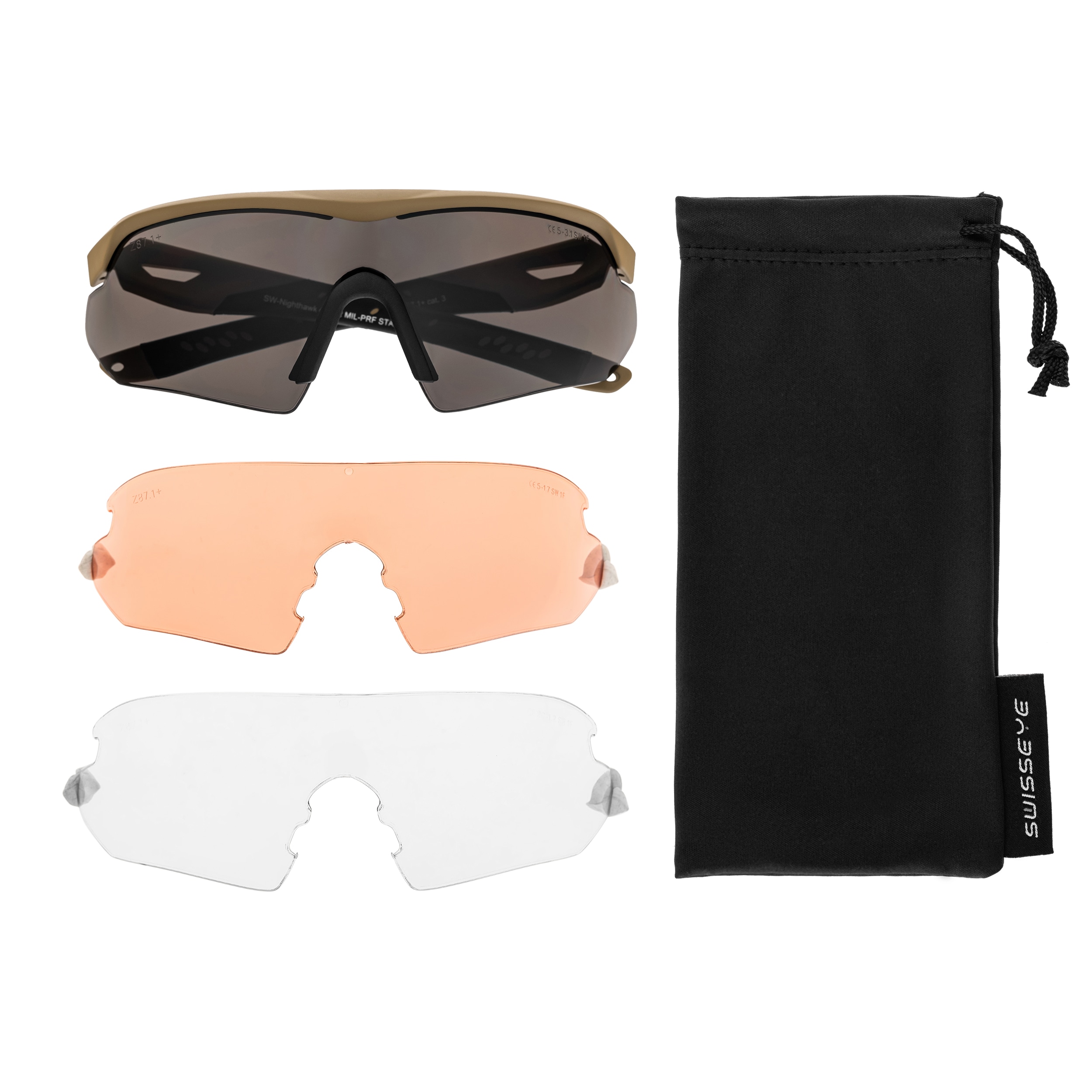 Okulary taktyczne Swiss Eye Nighthawk - Coyote