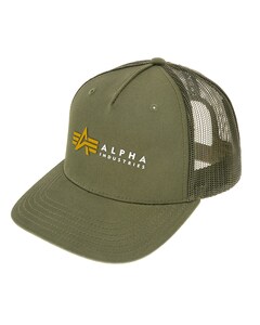 Бейсболка Alpha Industries Label Trucker Cap - Dark Olive Бейсболка Alpha Industries Label Trucker Cap - Dark Olive