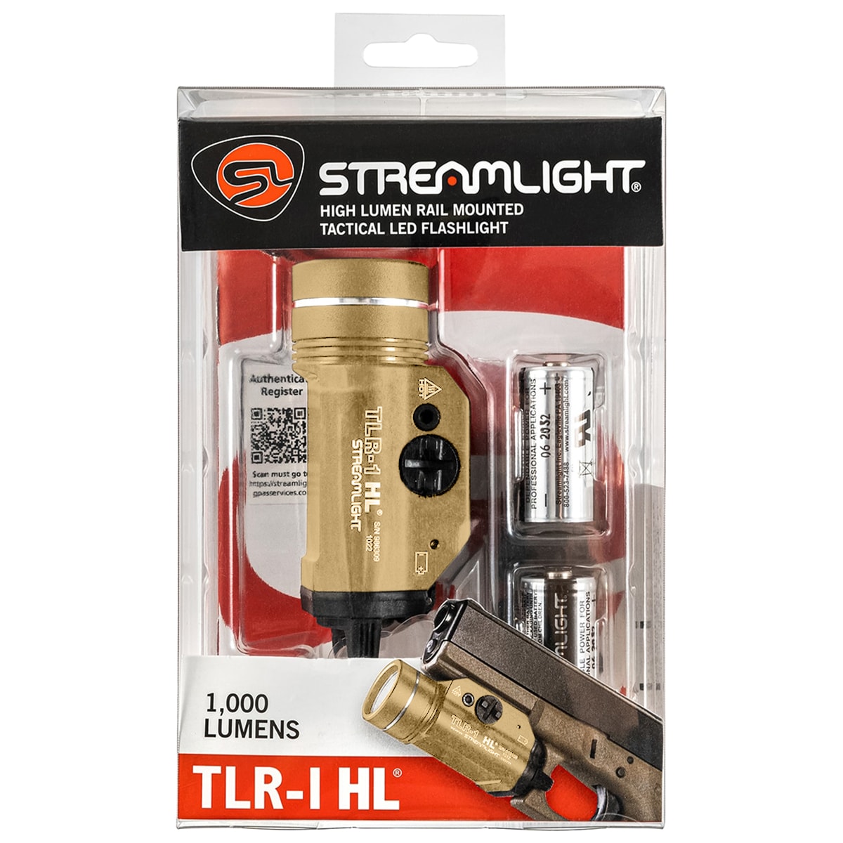 Latarka na broń Streamlight TLR-1 HL Flat Dark Earth - 1000 lumenów
