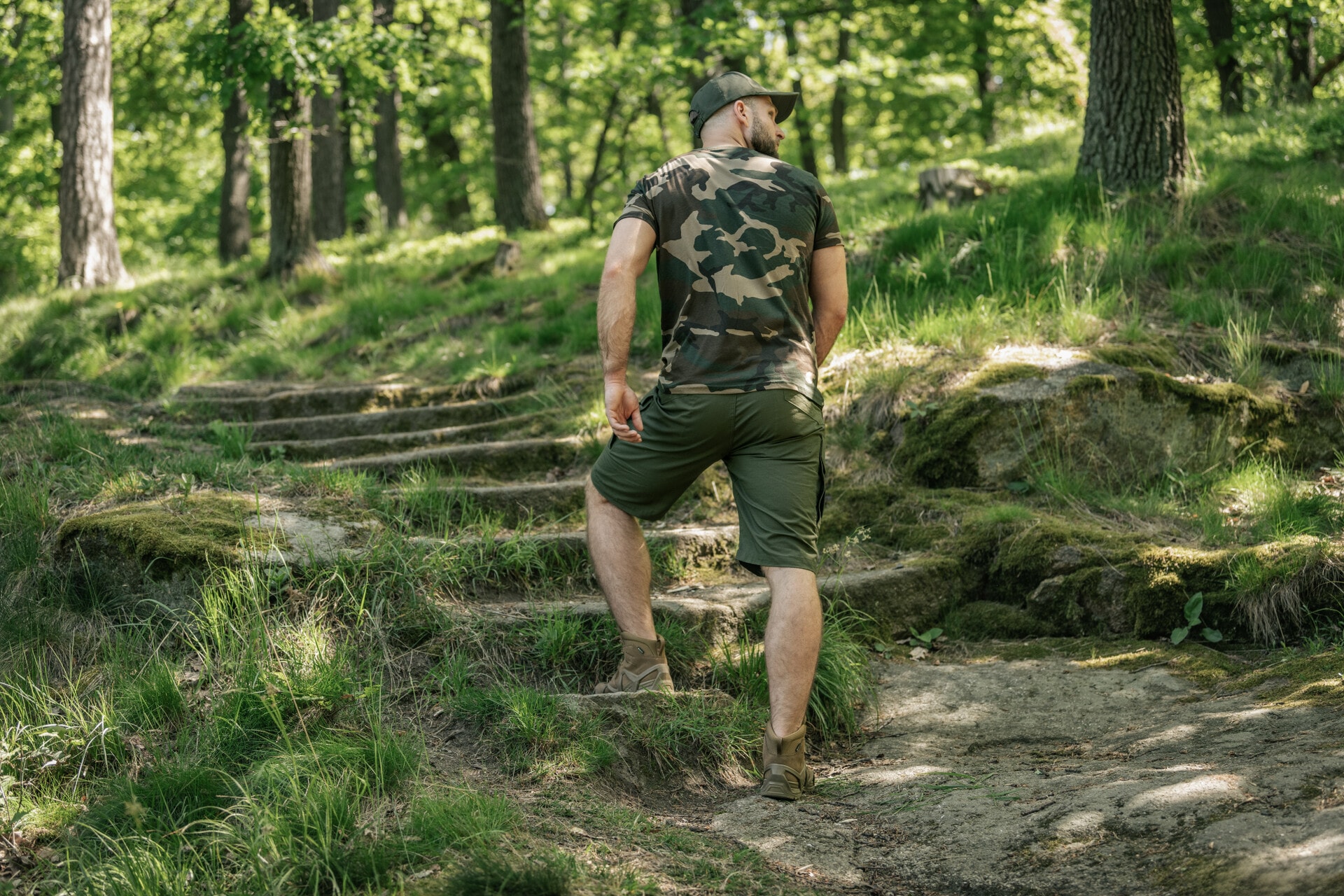 Koszulka T-shirt Alpha Industries Basic - Woodland Camo 65