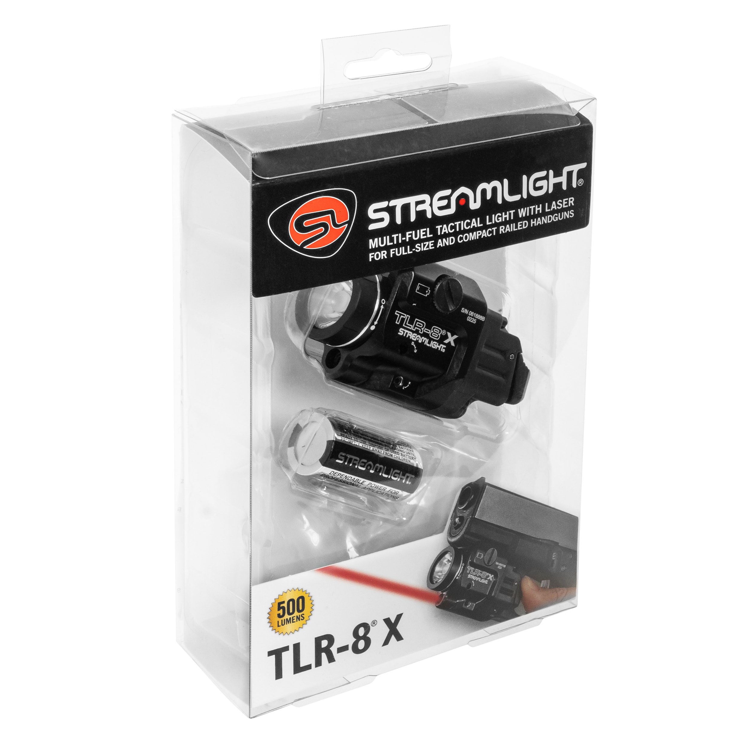 Latarka na broń Streamlight TLR-8 X - 500 lumenów, Red Laser