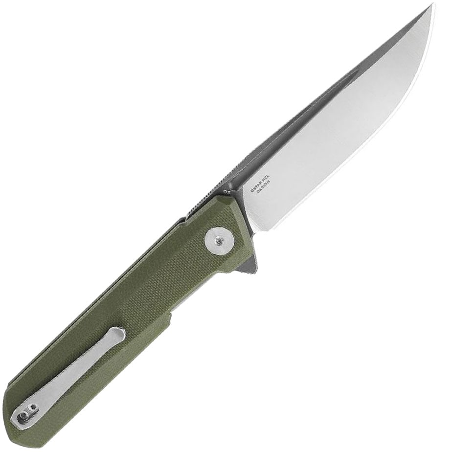 Bestechman Dundee Gray Titanized Folding Knife - Olive