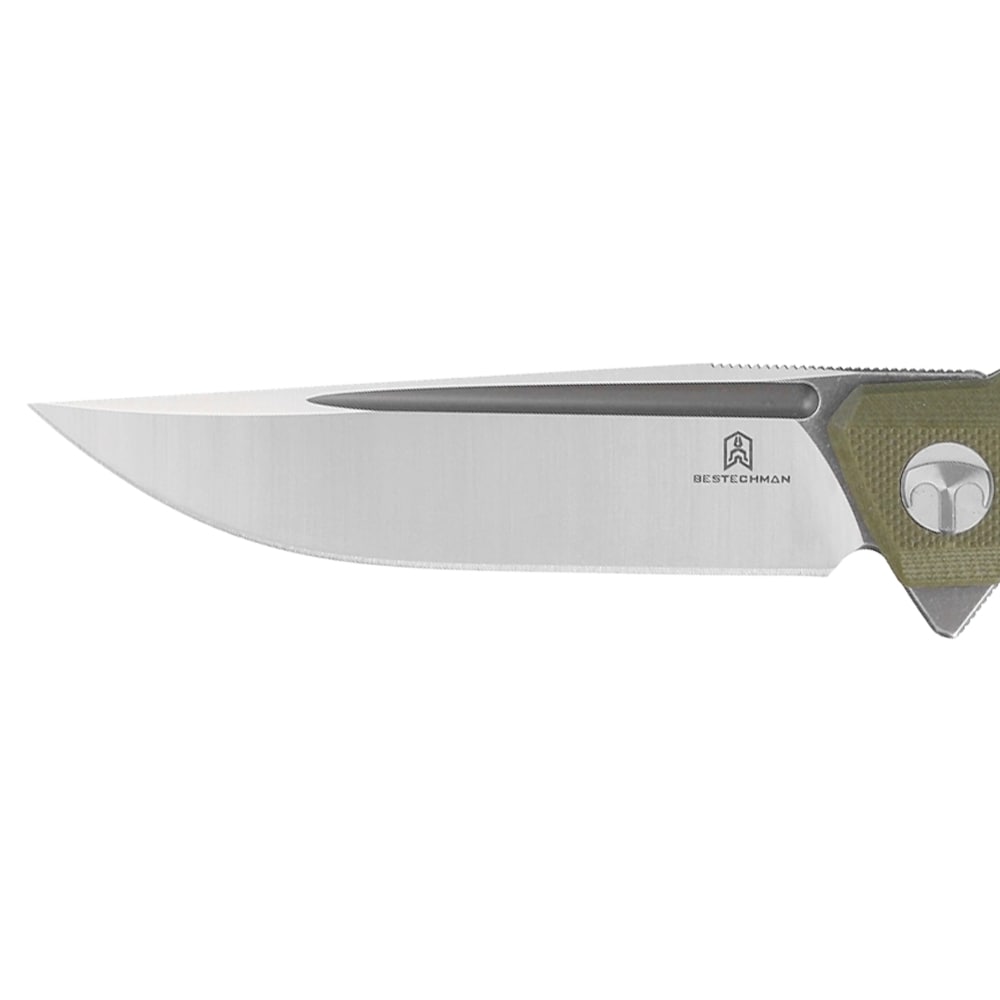 Bestechman Dundee Gray Titanized Folding Knife - Olive