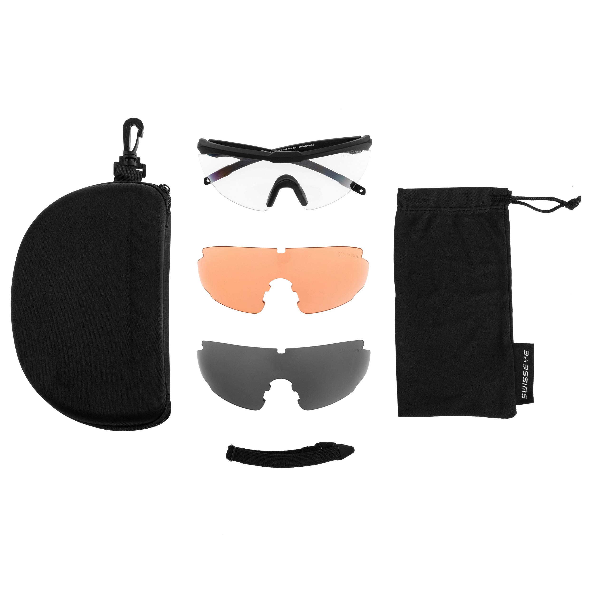Okulary taktyczne SwissEye Blackhawk - Czarne