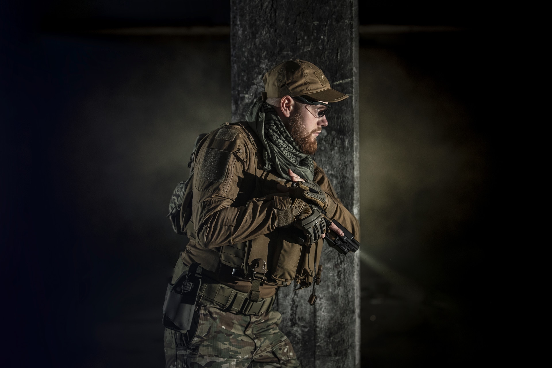 Arafatka chusta ochronna M-Tac Shemagh - Foliage Green/Black