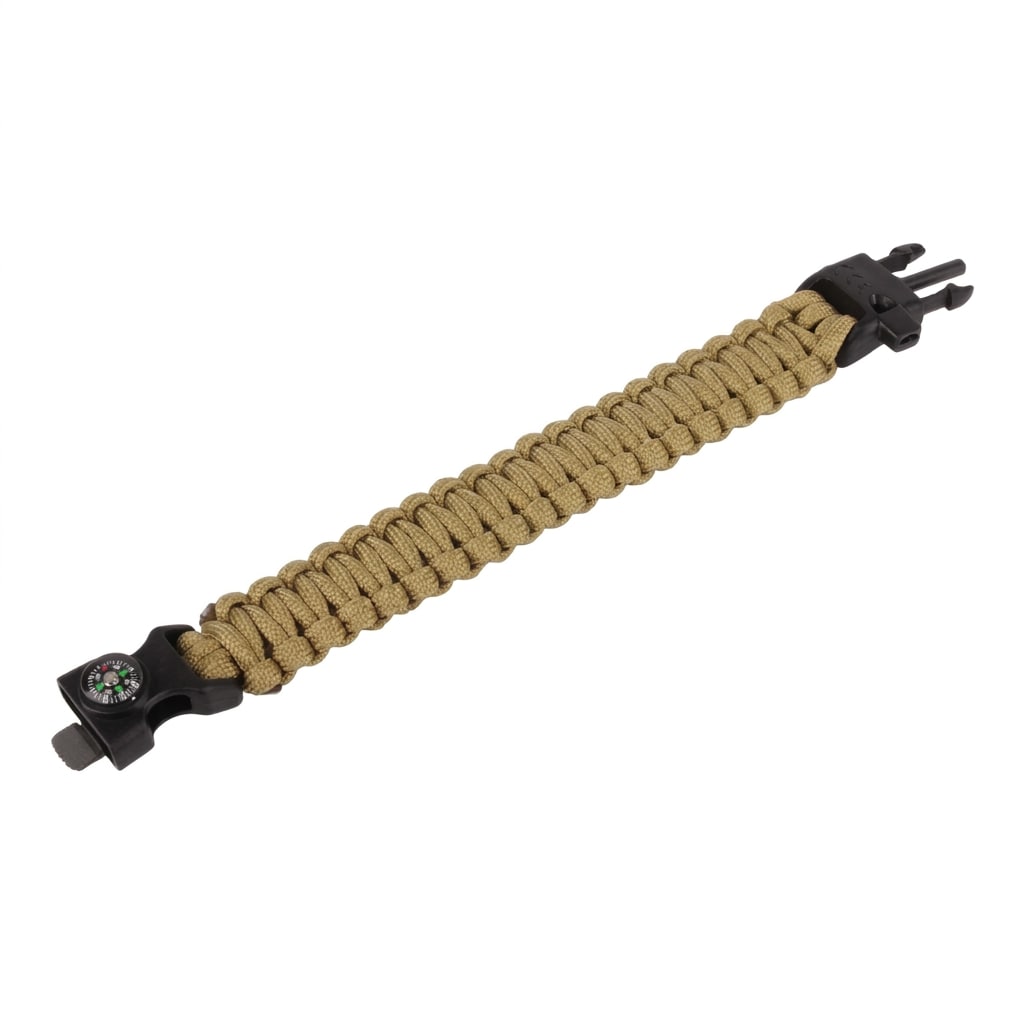 Bransoletka Paracord z kompasem 8'' coyote