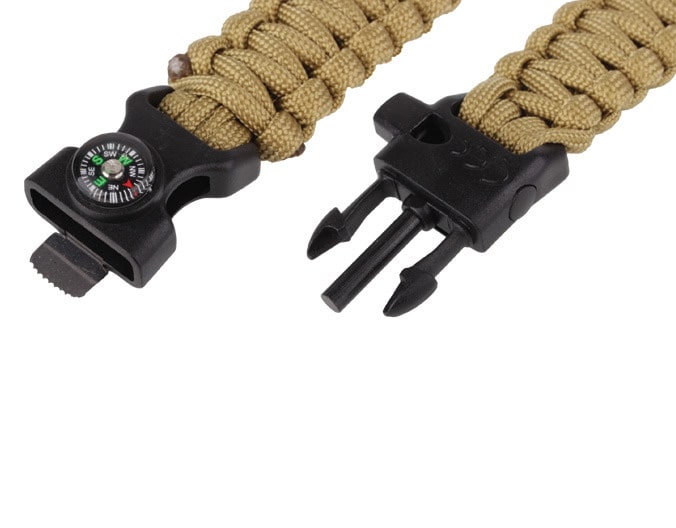 Bransoletka Paracord z kompasem 8'' coyote