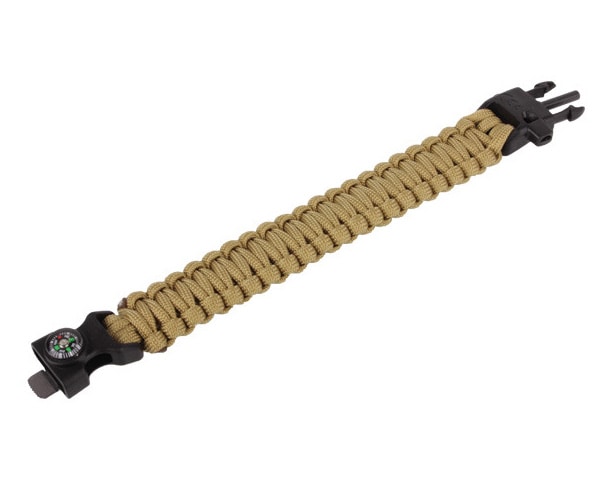Bransoletka Paracord z kompasem 8'' coyote