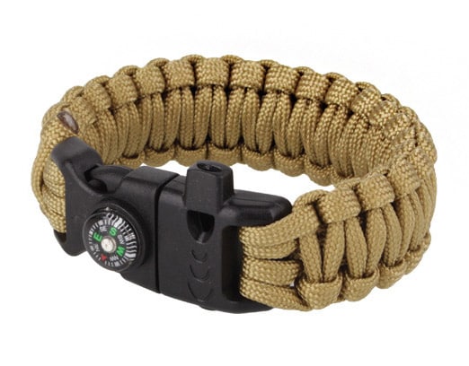 Bransoletka Paracord z kompasem 8'' coyote