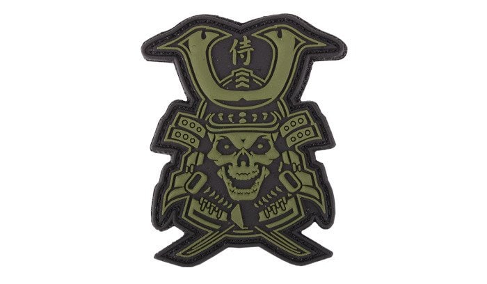 Naszywka 101 Inc. 3D Samurai Skull – green