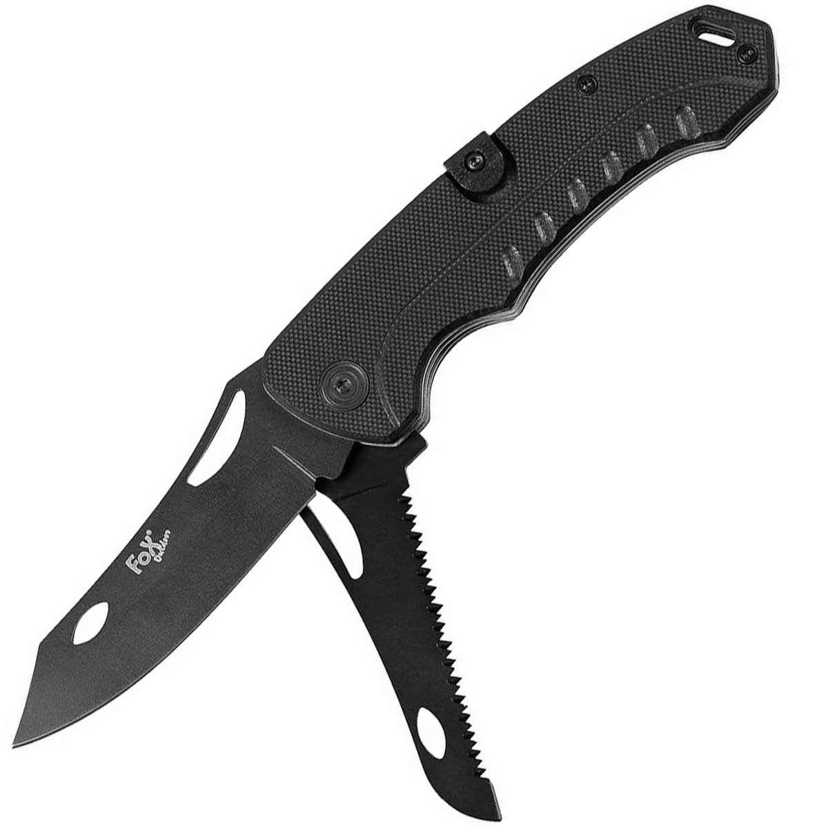 Nóż składany MFH Fox Outdoor Jack Knife 2 in 1 - Black