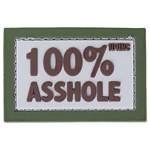 Нашивка 101 Inc. 3D PVC 100% Asshole - Sand