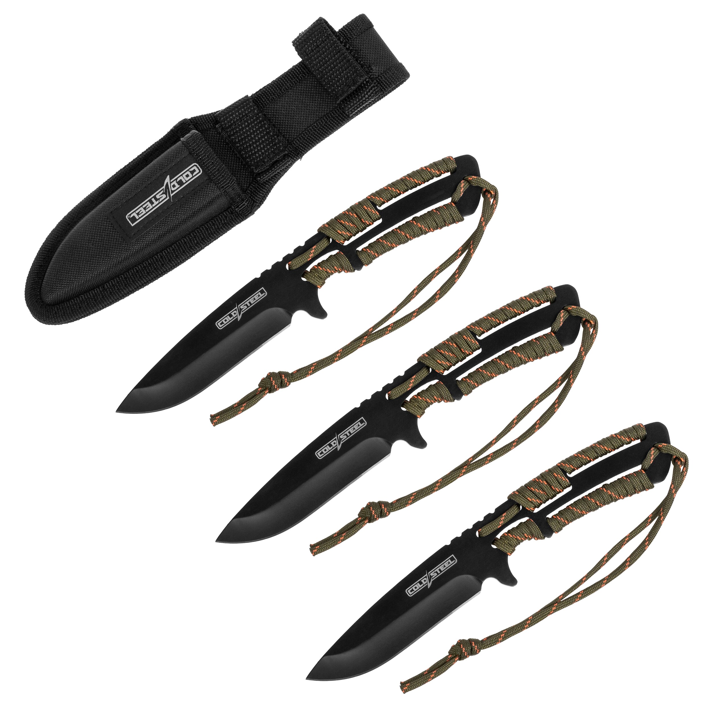 Метальний ніж Cold Steel з паракордом 420SS - 3 шт.