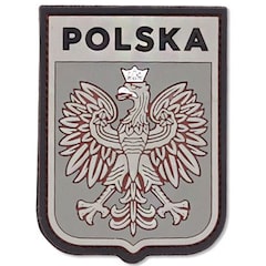 Naszywka 101 Inc. 3D Polska herb - szara